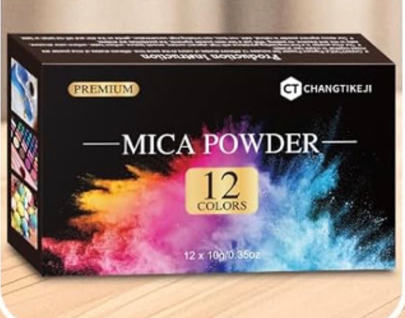 Caja de 12 colores de mica de 10g. c/u