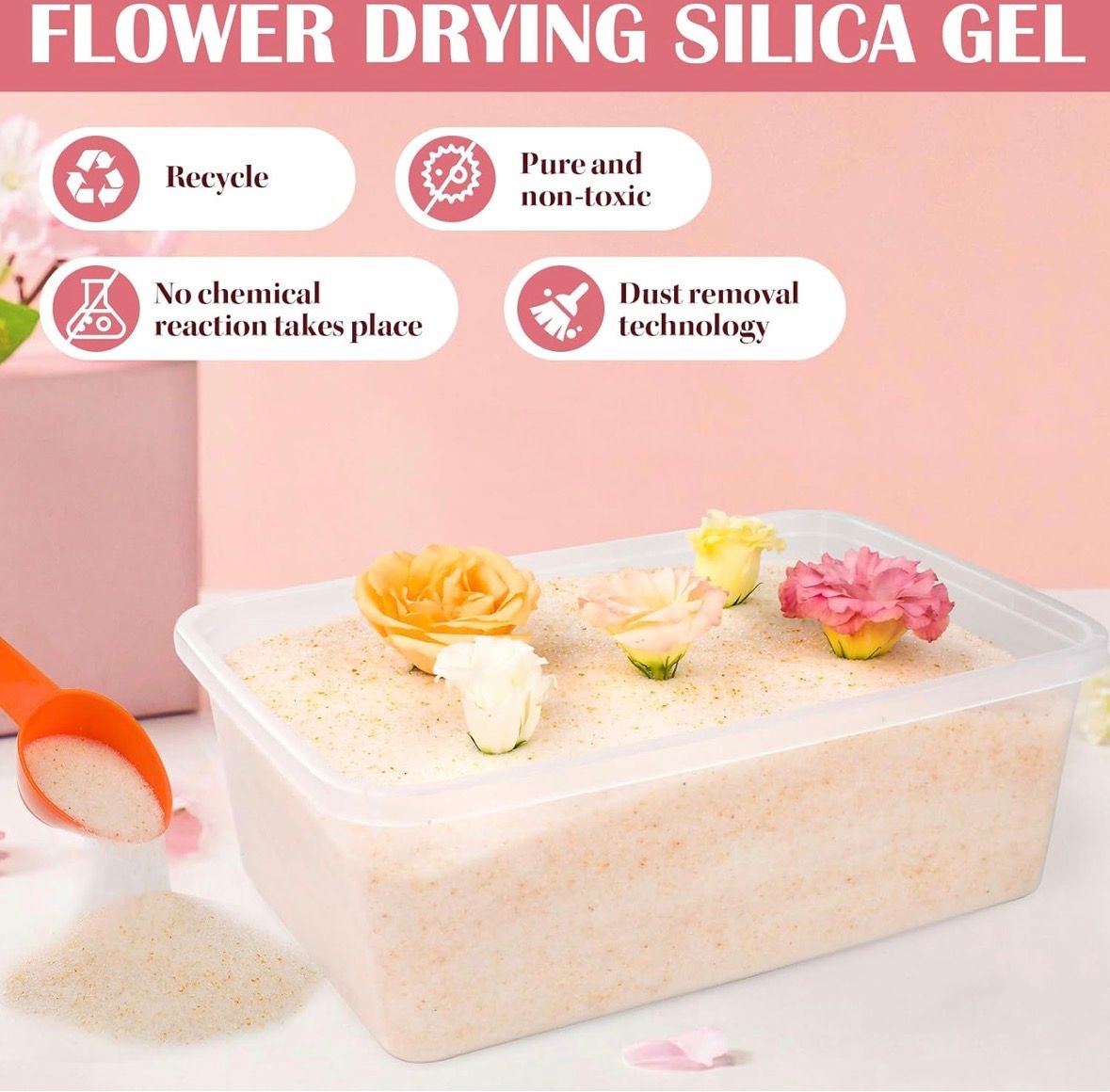 Arena de silica para secar flores 5 libras