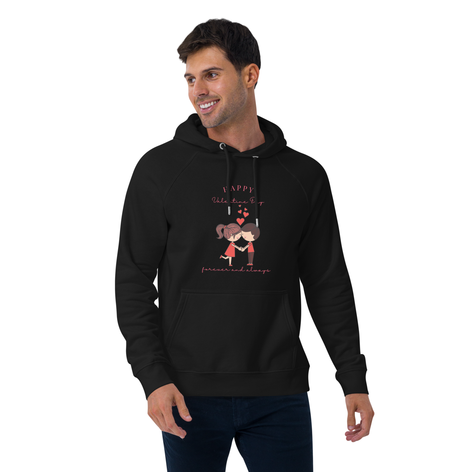 Happy Valentin Day Unisex eco raglan hoodie
