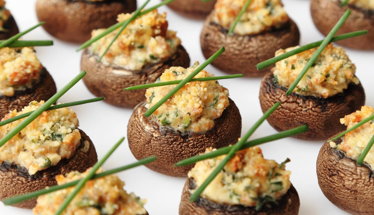 Gevulde champignon met gruyere kaas (V)
