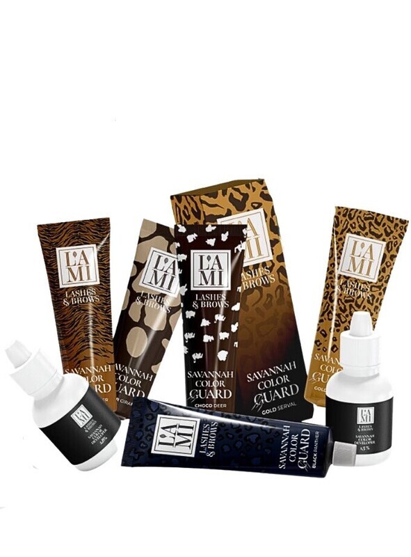 Lami Lashes &amp; Brows Savannah Color Guard Kit 5 colors + 2 oxidant ( 2,8%, 1,5%)