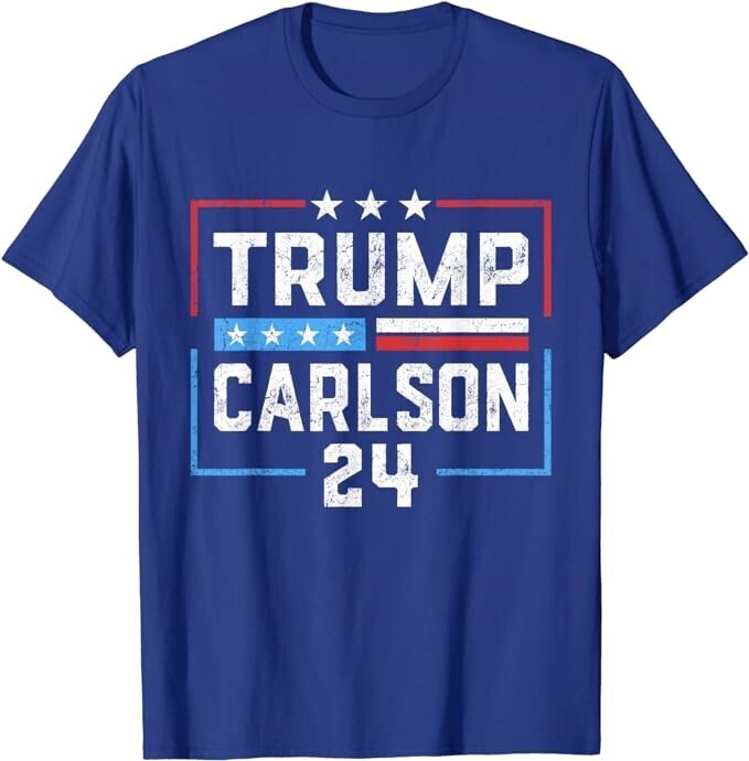 Trump Carlson 2024 President Election Pro America US Flag T-Shirt