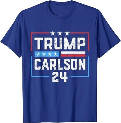 Trump Carlson 2024 President Election Pro America US Flag T-Shirt