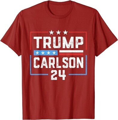 Trump Carlson 2024 President Election Pro America US Flag T-Shirt