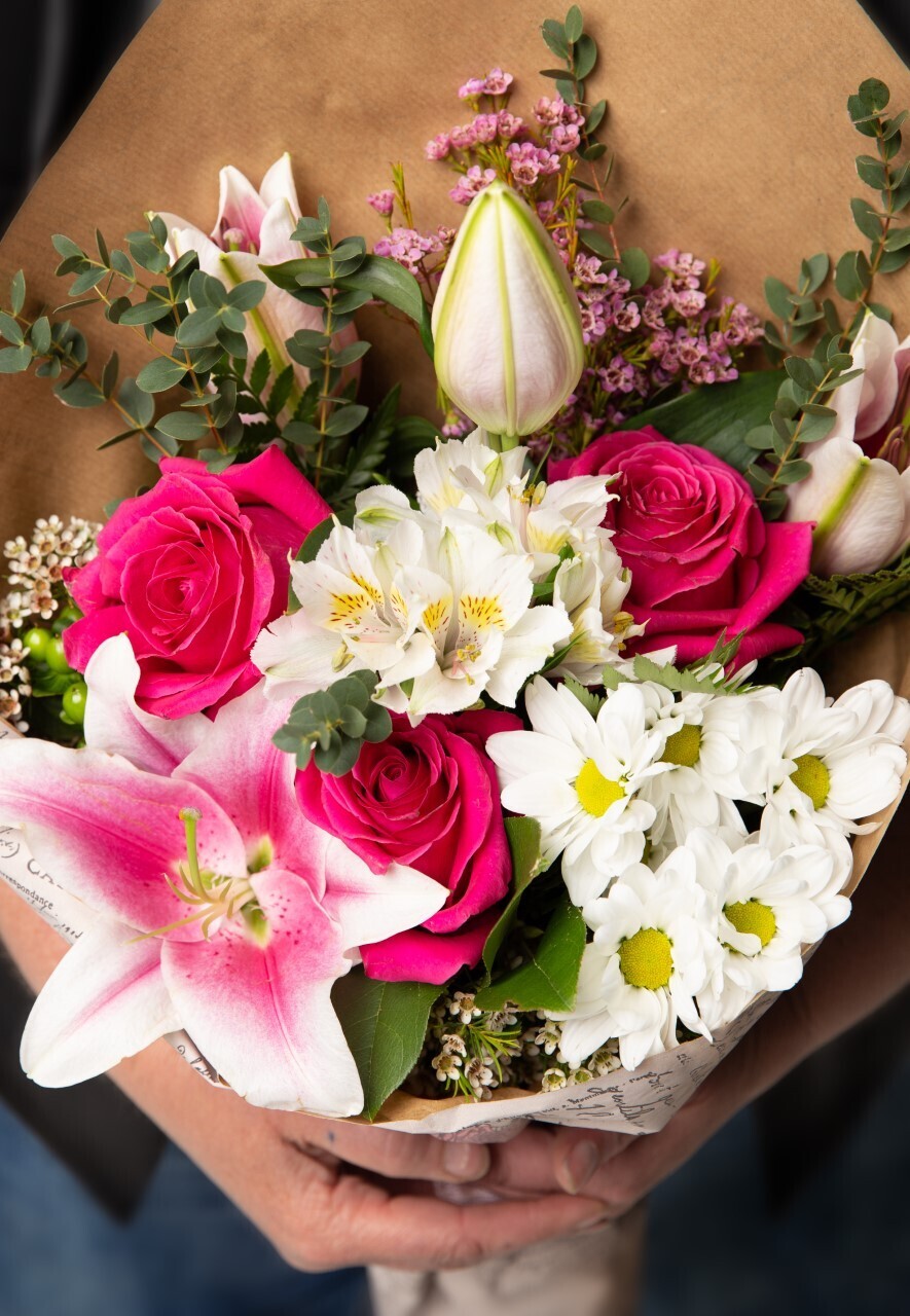 Bouquet choix du fleuriste rosé