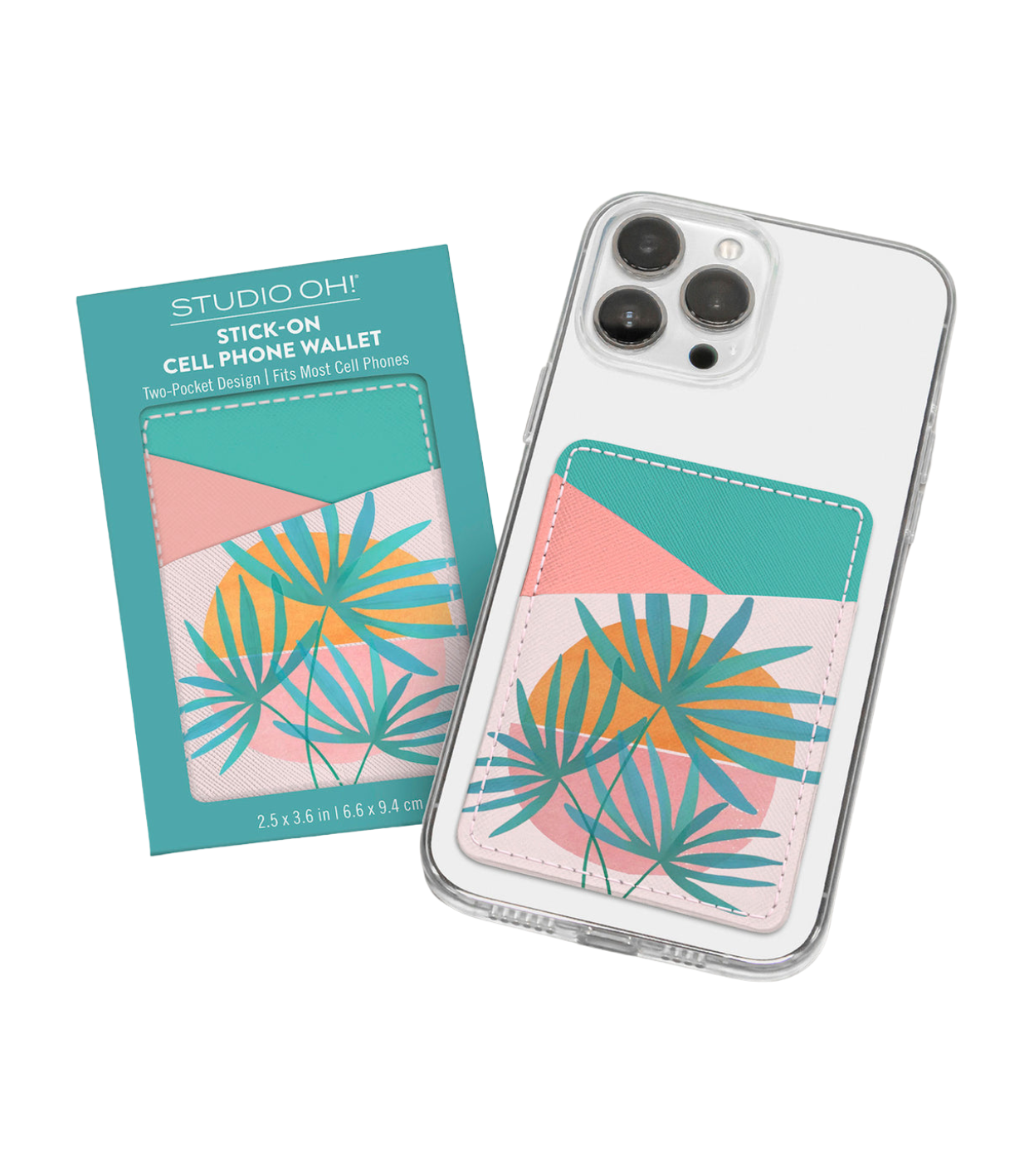 Island Sunset Stick-On Cell Phone Wallet