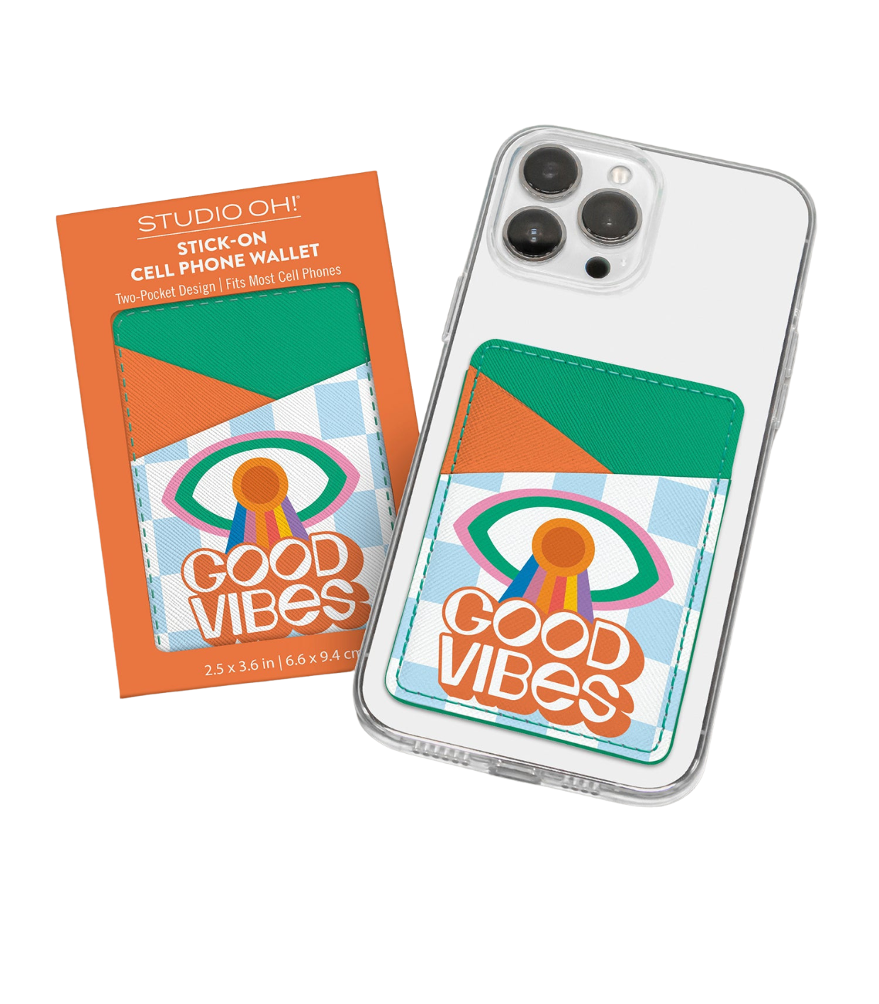 Spread Good Vibes Stick-On Cell Phone Wallet