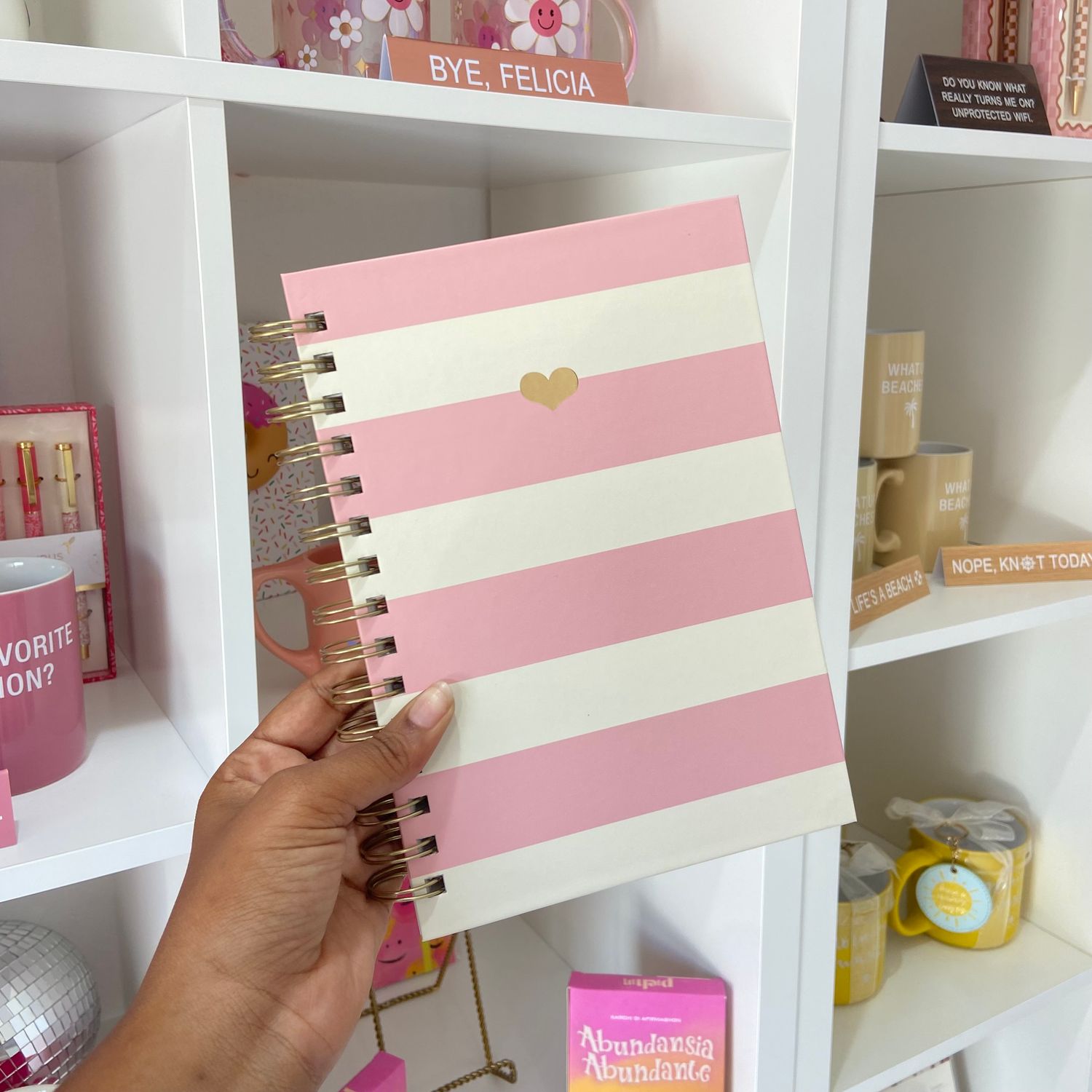 Pink Charm 6x8 Spiral Hard Cover Journal