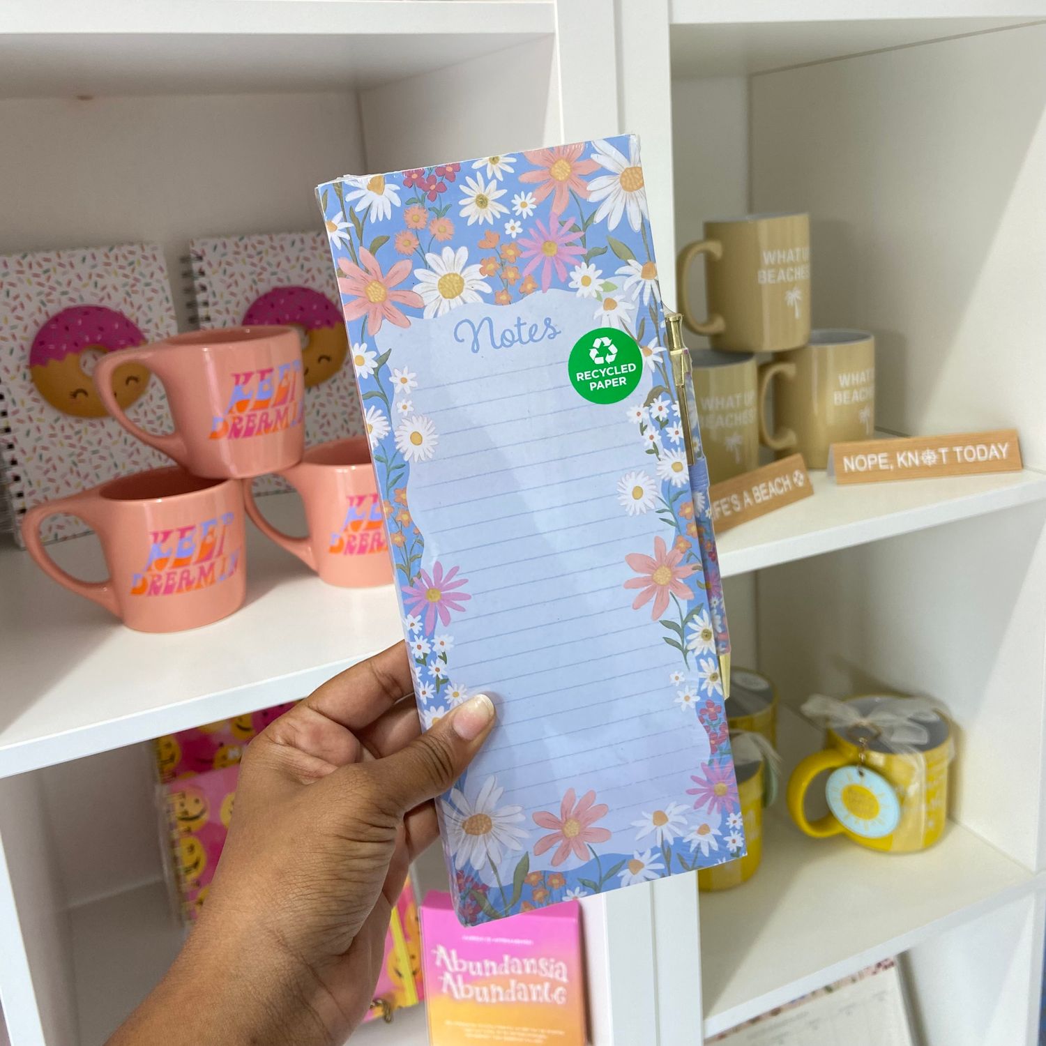 Fridge pad &amp; pencil set flower