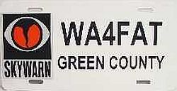 Skywarn License Plate
