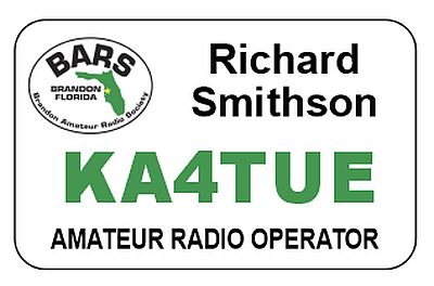 Brandon Amateur Radio Society Name Badge - FL