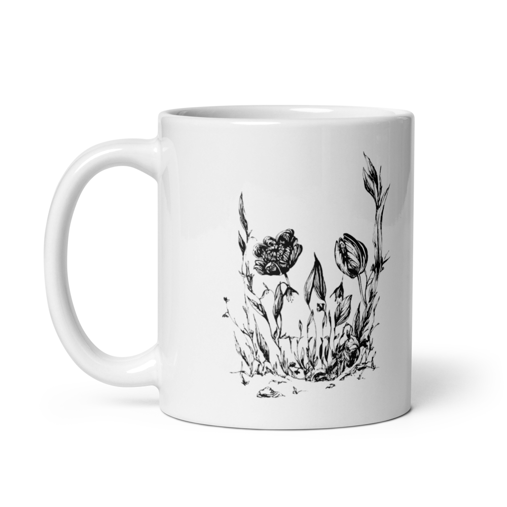 Flower Skull glossy mug
