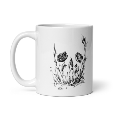 Flower Skull glossy mug