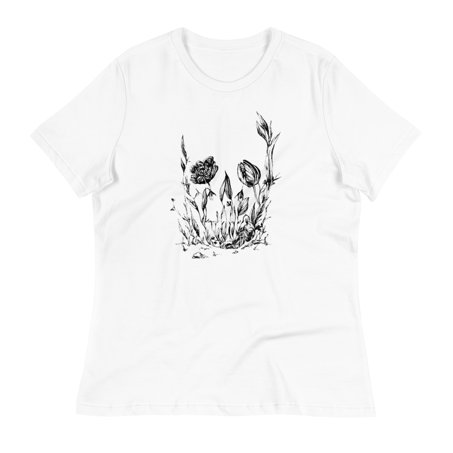 Flower Skull Women&#39;s Relaxed T-Shirt