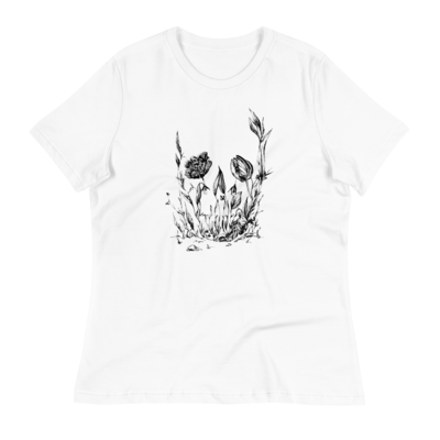 Flower Skull Women&#39;s Relaxed T-Shirt