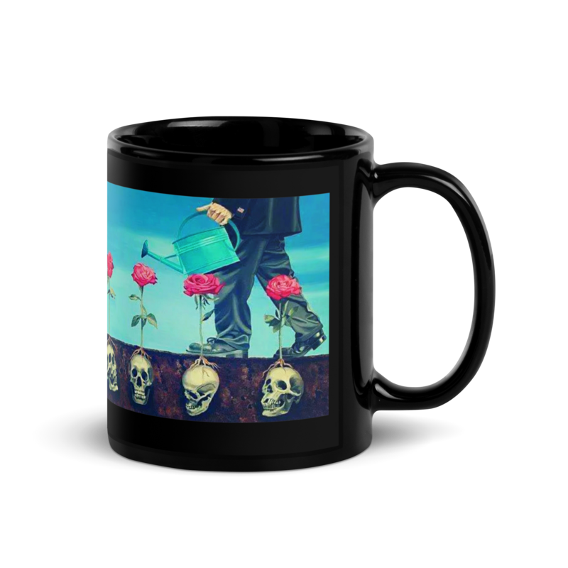 Water is Life Black Glossy Mug