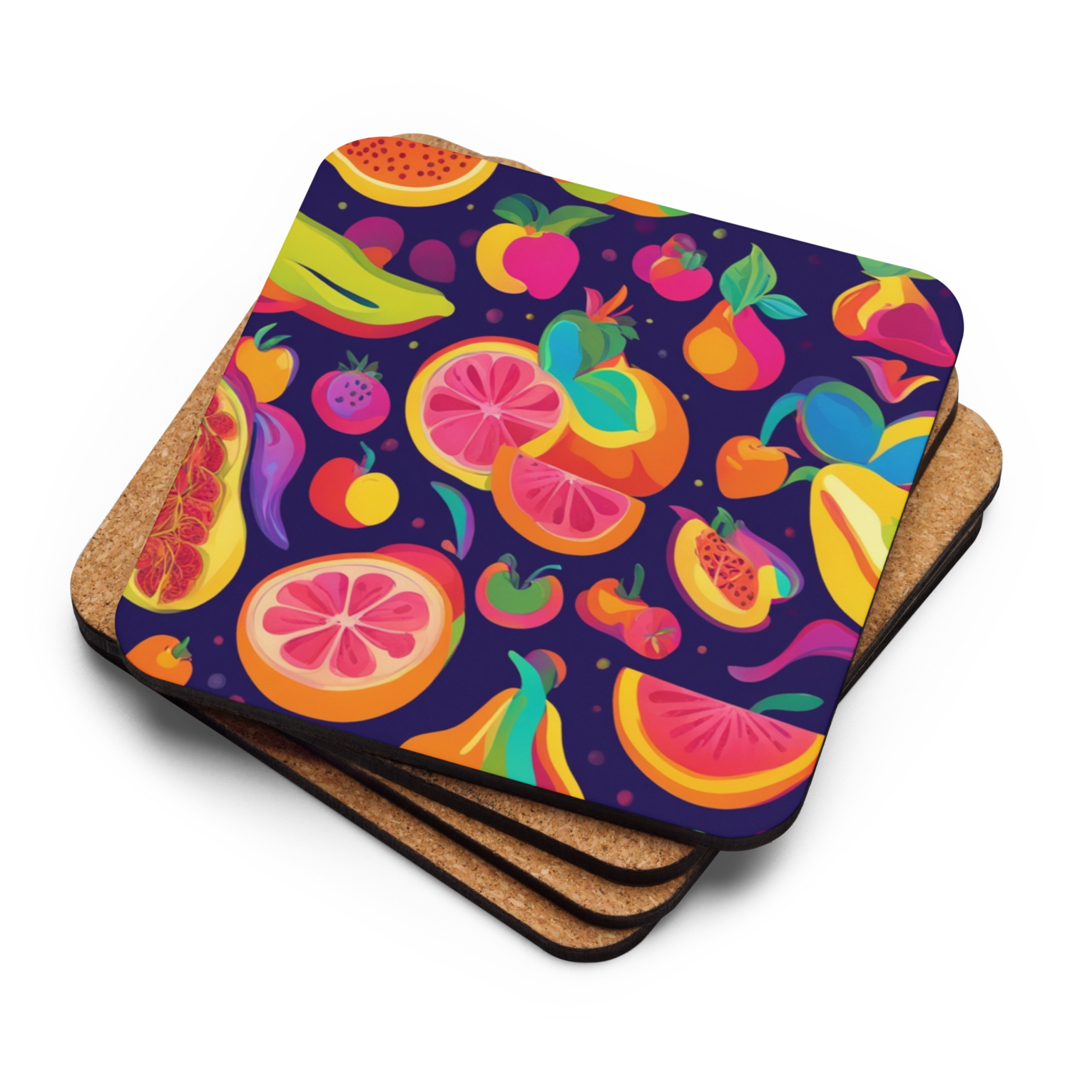 Juicy Fruit Cork-back coaster