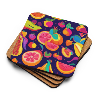 Juicy Fruit Cork-back coaster