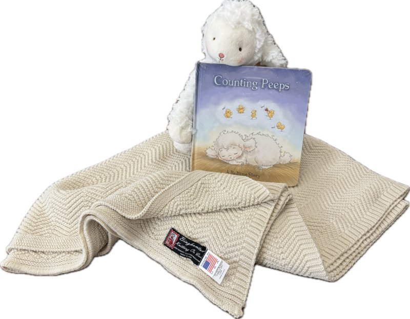 Natural Herringbone Baby Blanket