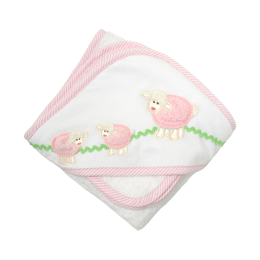 Boxed Hooded Towel Set | Pink Little Lamb