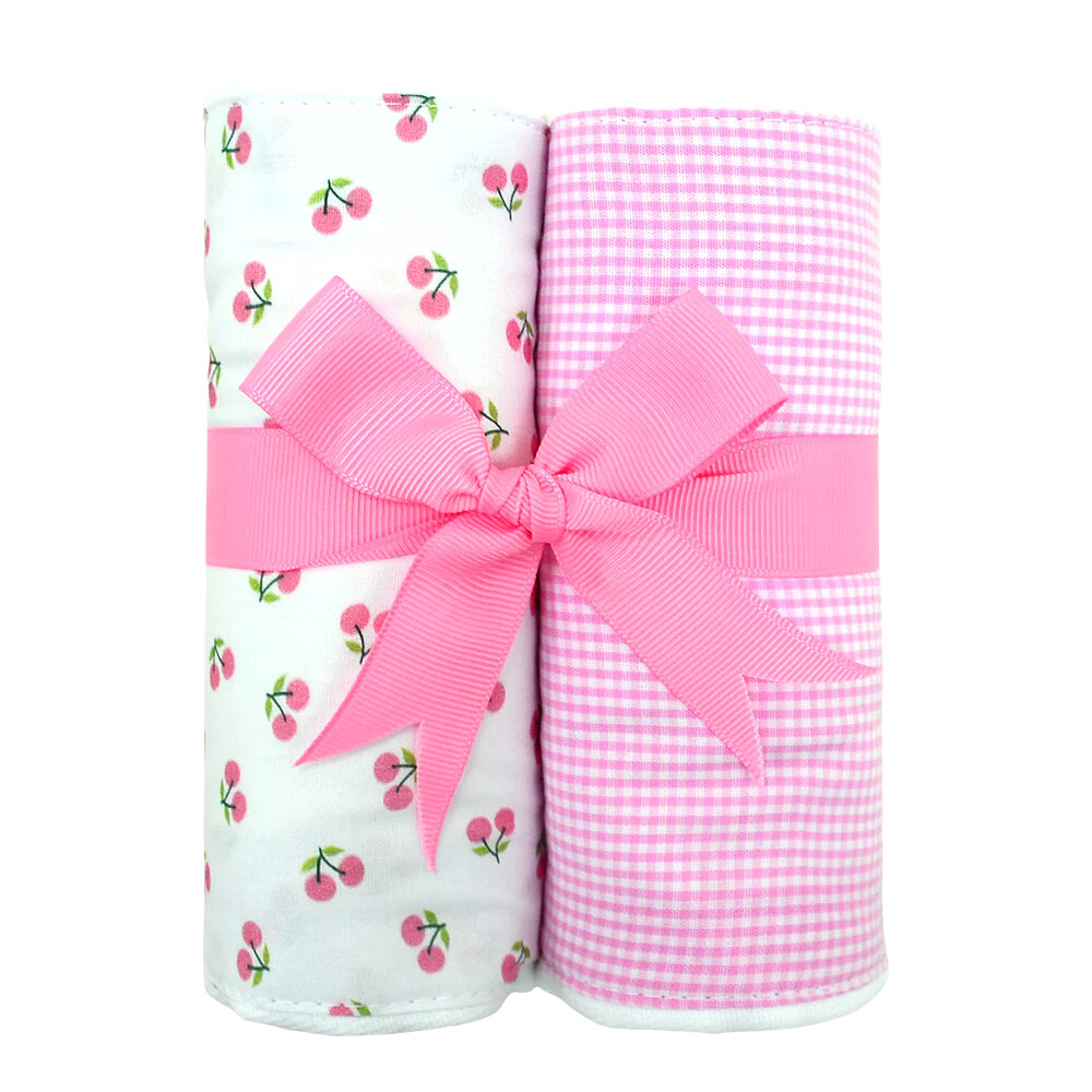 Set Of Two Fabric Burps | Cherries