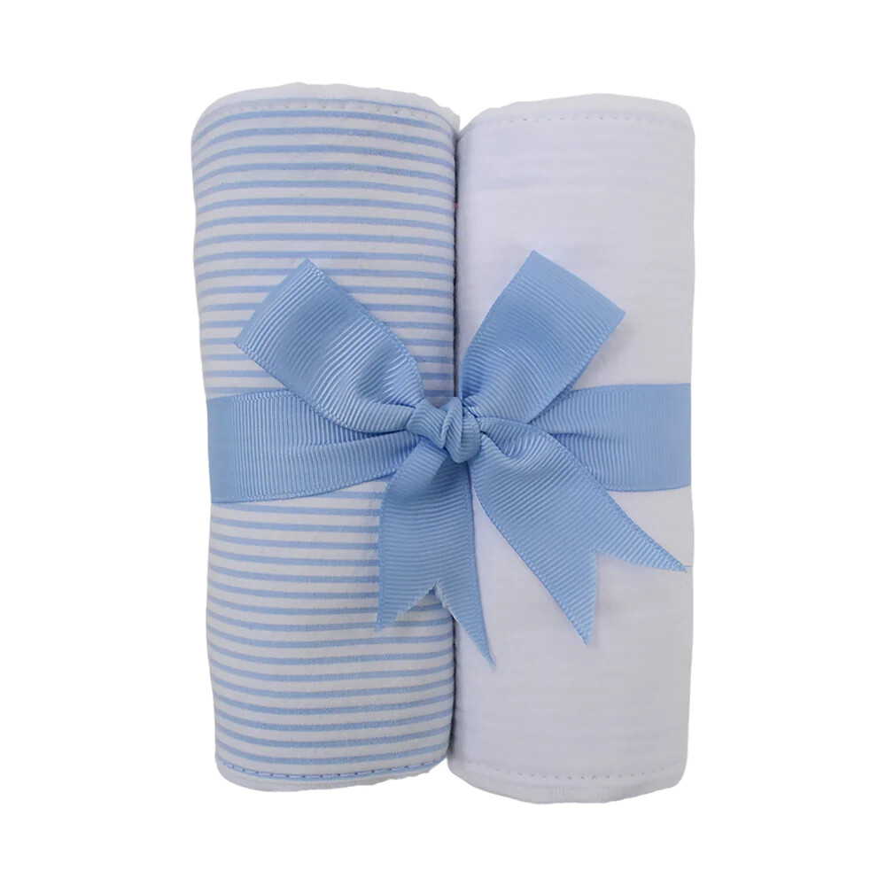 Set Of Two Fabric Burps | Blue Lamb