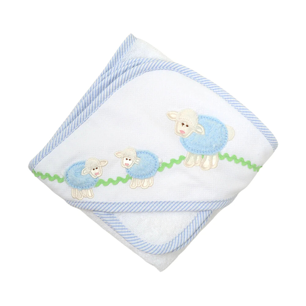 Boxed Hooded Towel Set | Blue Little Lamb