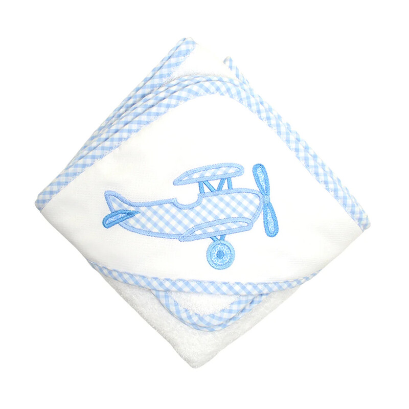 Boxed Hooded Towel Set | Blue Airplane