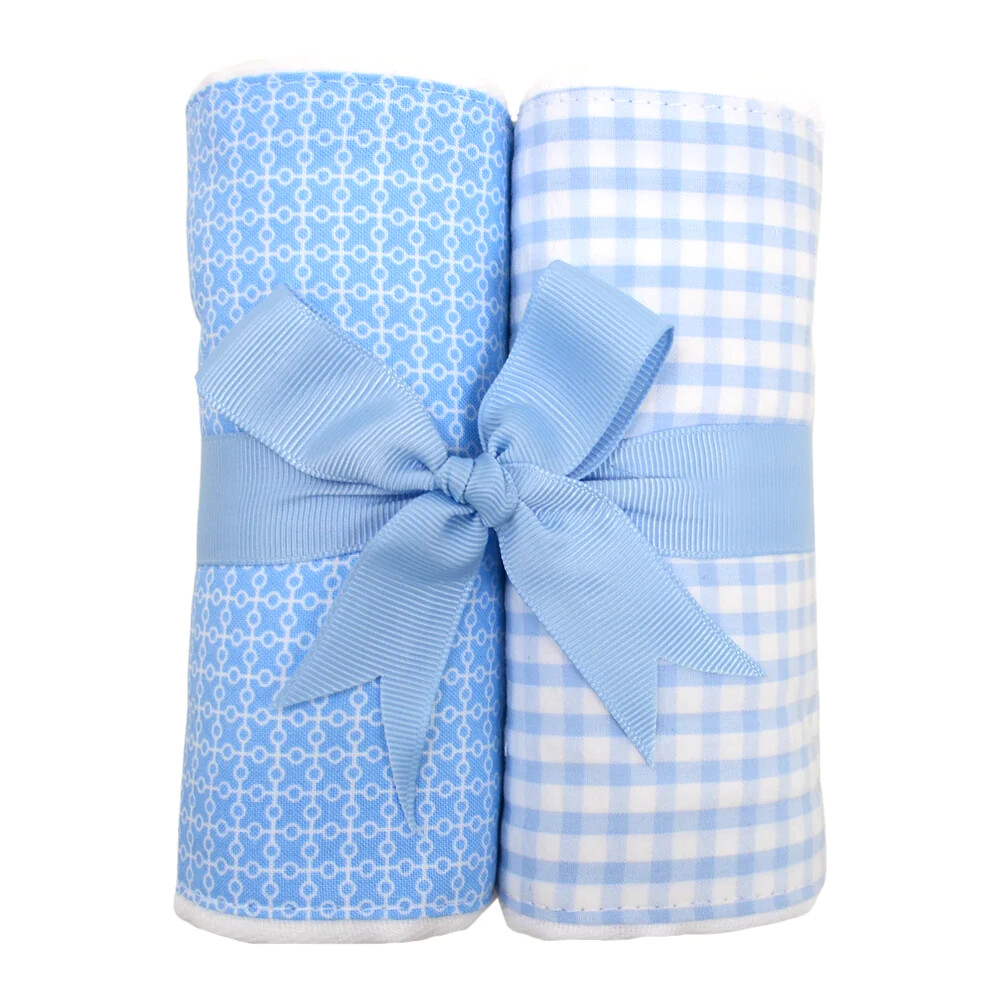 Set Of Two Fabric Burps | Blue Airplane