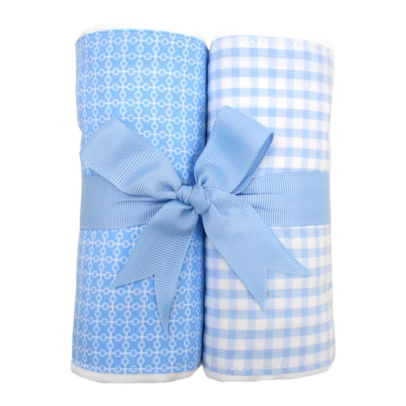 Set Of Two Fabric Burps | Blue Airplane