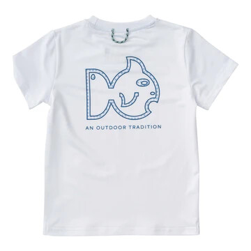 Pro Performance Fishing Tee With Fish Logo | Bright White