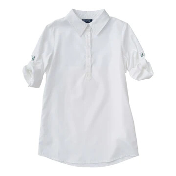 Founders Kids Fishing Shirt Dress | White