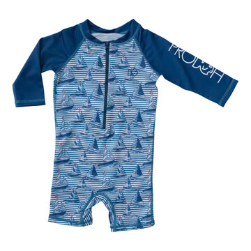 Lil Reef One Piece Rashguard | Sailboat Stripe