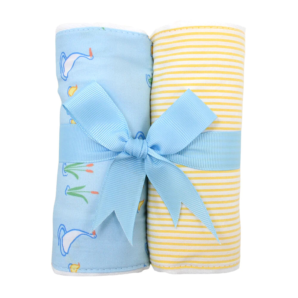 Set Of Two Fabric Burps | Duck