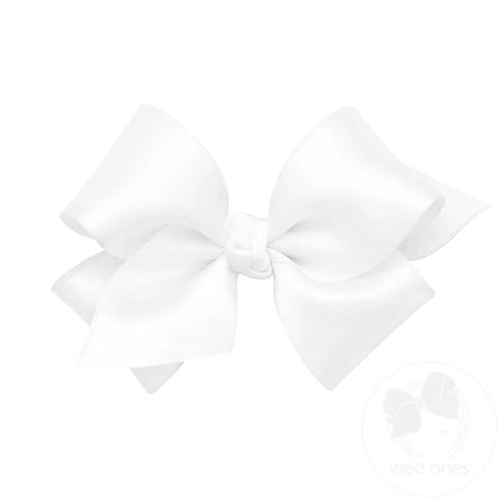 Small French Satin Girls Hair Bow