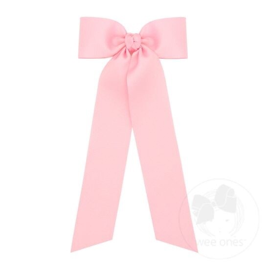 Medium Grosgrain Hair Bowtie with Knot Wrap and Streamer Tails