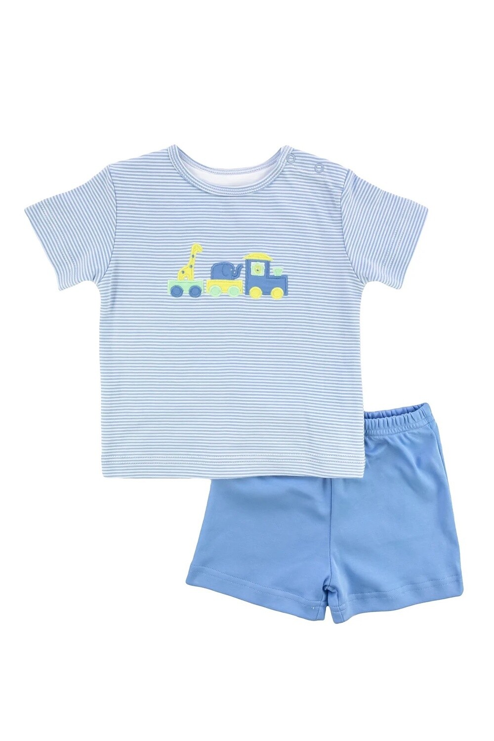 Knit Short Set With Animal Train