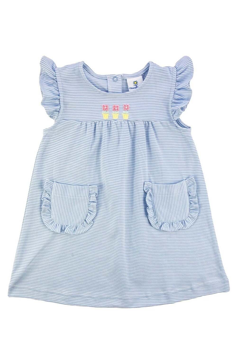 Stripe Knit Dress With Mini Flower Pots