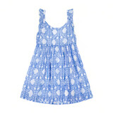 Daphne Girls Flutter Sleeve Dress | Farida Blue