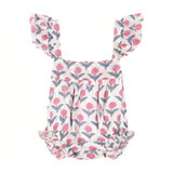 Chloe Baby Romper | Pink Flower