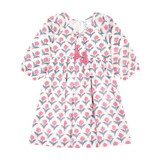 Sara Girls Popover Dress | Pink Flower
