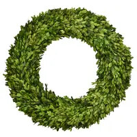 Preserved Boxwood Country Manor Wreath - Round - 20in
