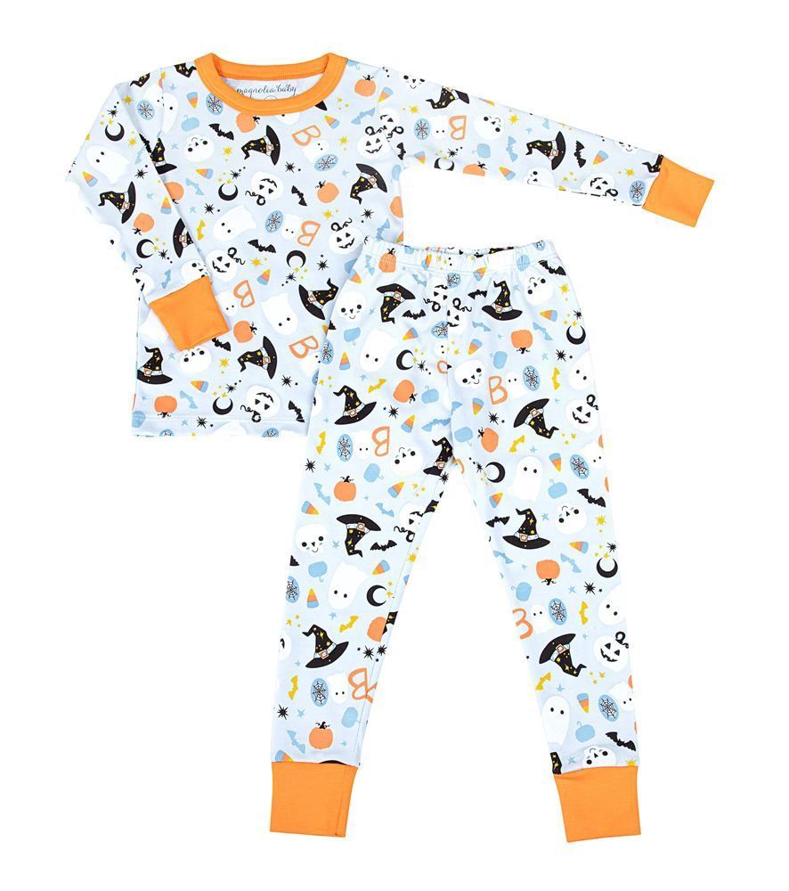 A Little Bit Batty Long Pajamas | Light Blue