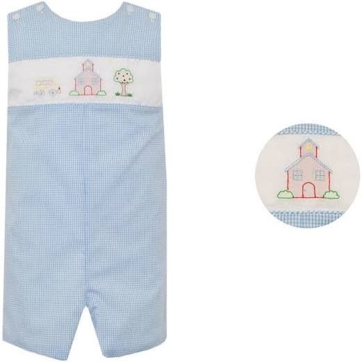 Back To School Light Blue Check Short Jon Jon