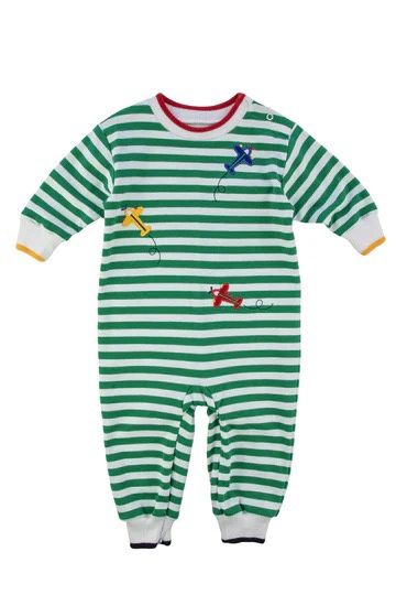 Striped Knit Longall With Airplanes