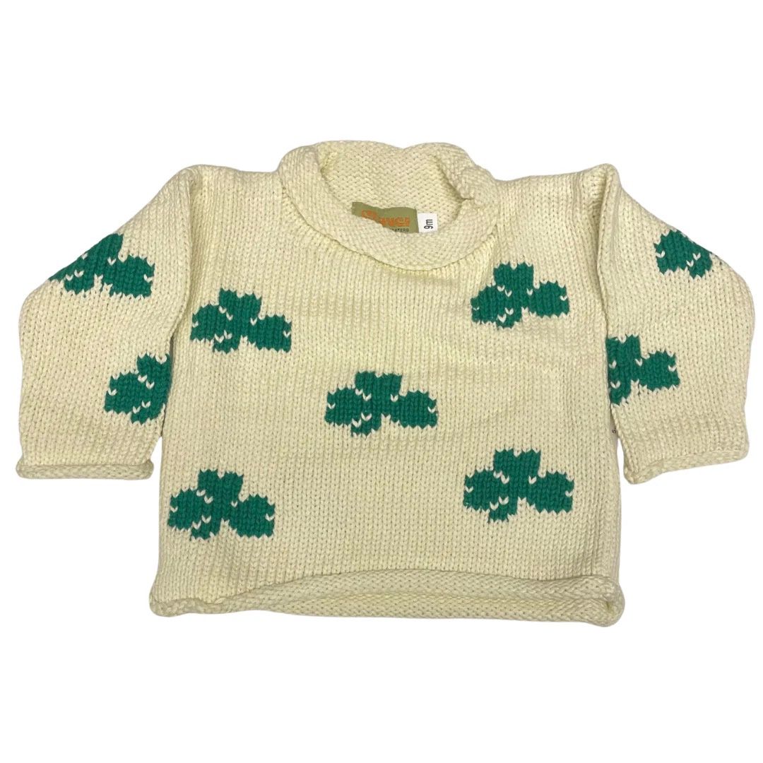 Roll Neck All Over Shamrock | Ivory