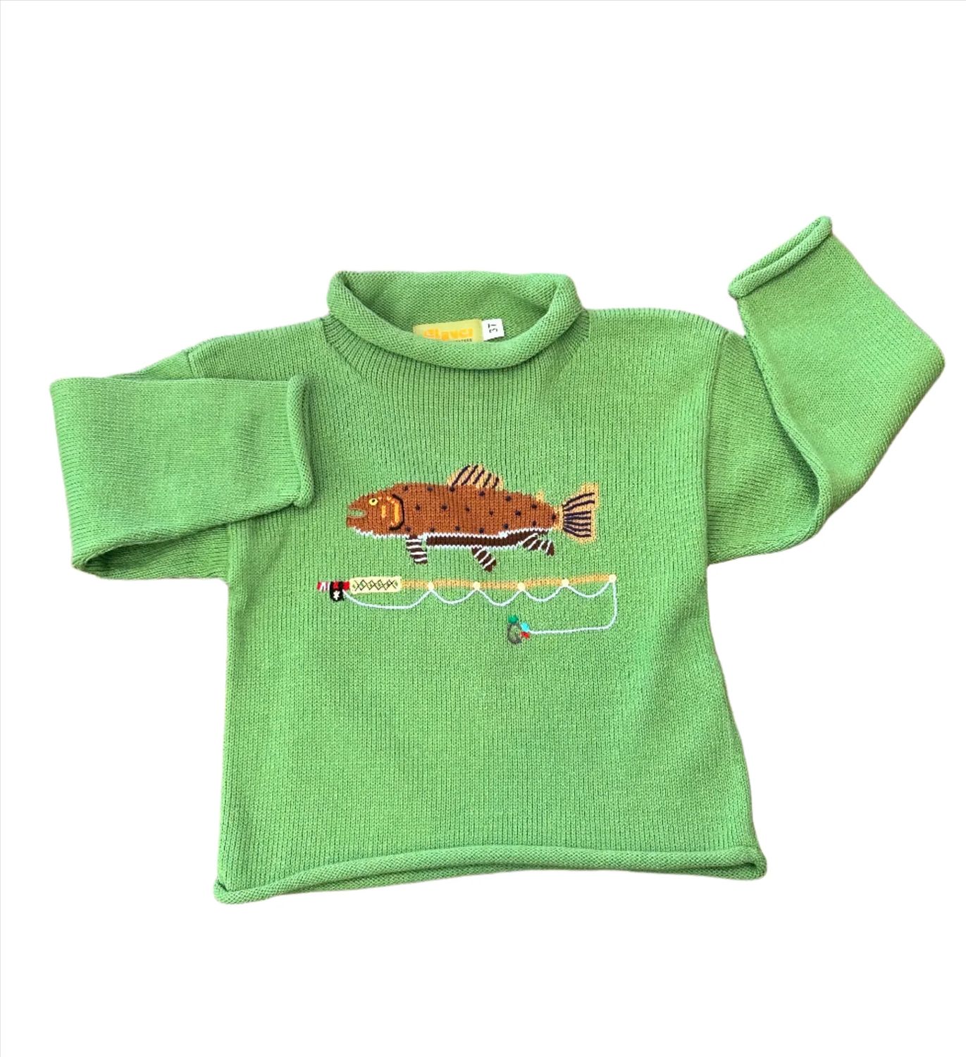Roll Neck Trout &amp; Fishing Rod Sweater | Peapod
