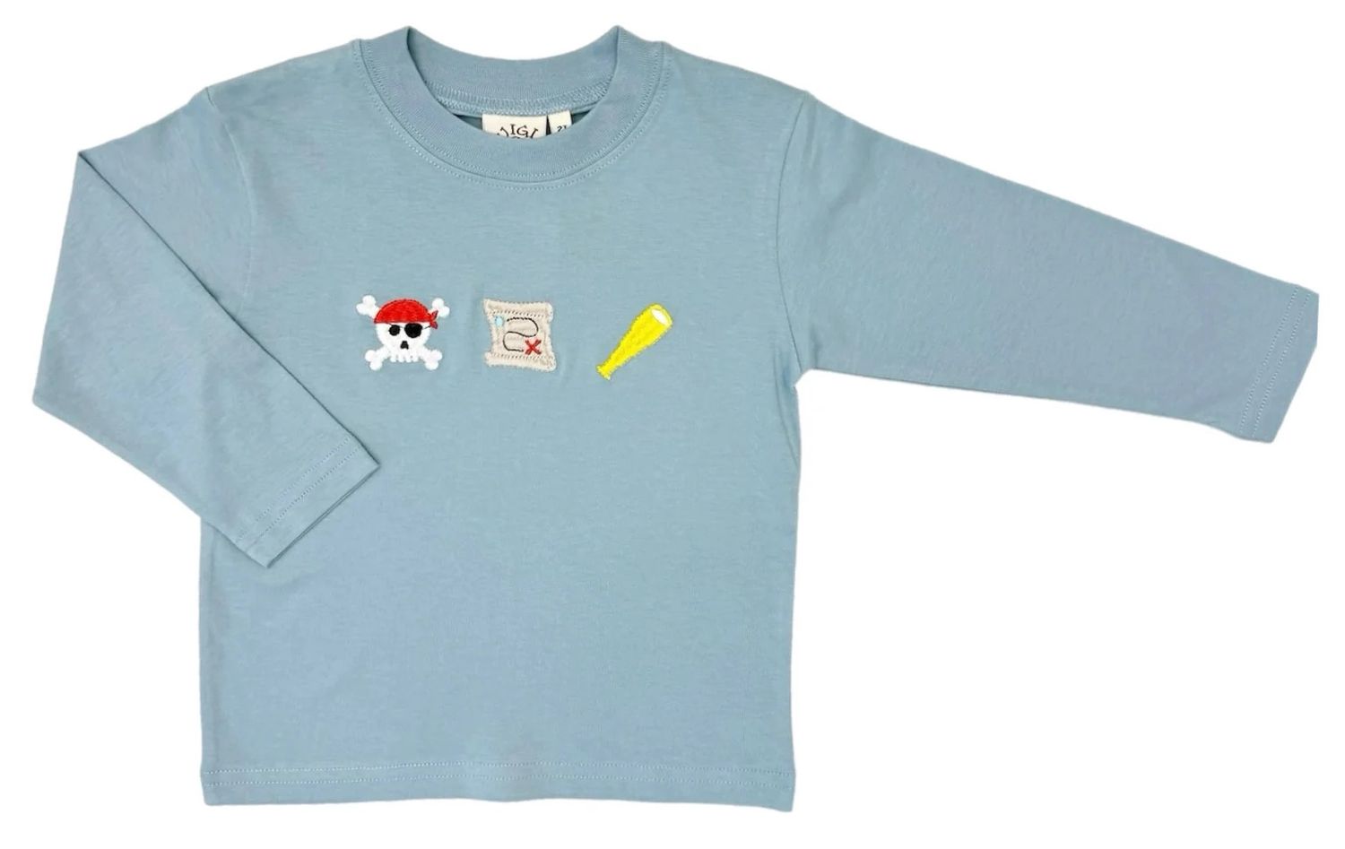 Boys Light Steel Short Sleeve Shirt | Pirate Icons