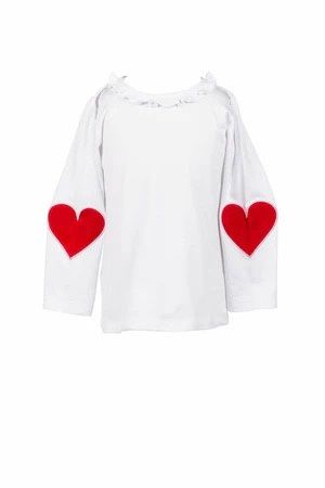 Red Heart Appliqué Shirt | White
