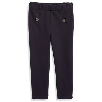 Faux Pocket Legging With Gold Buttons | Navy